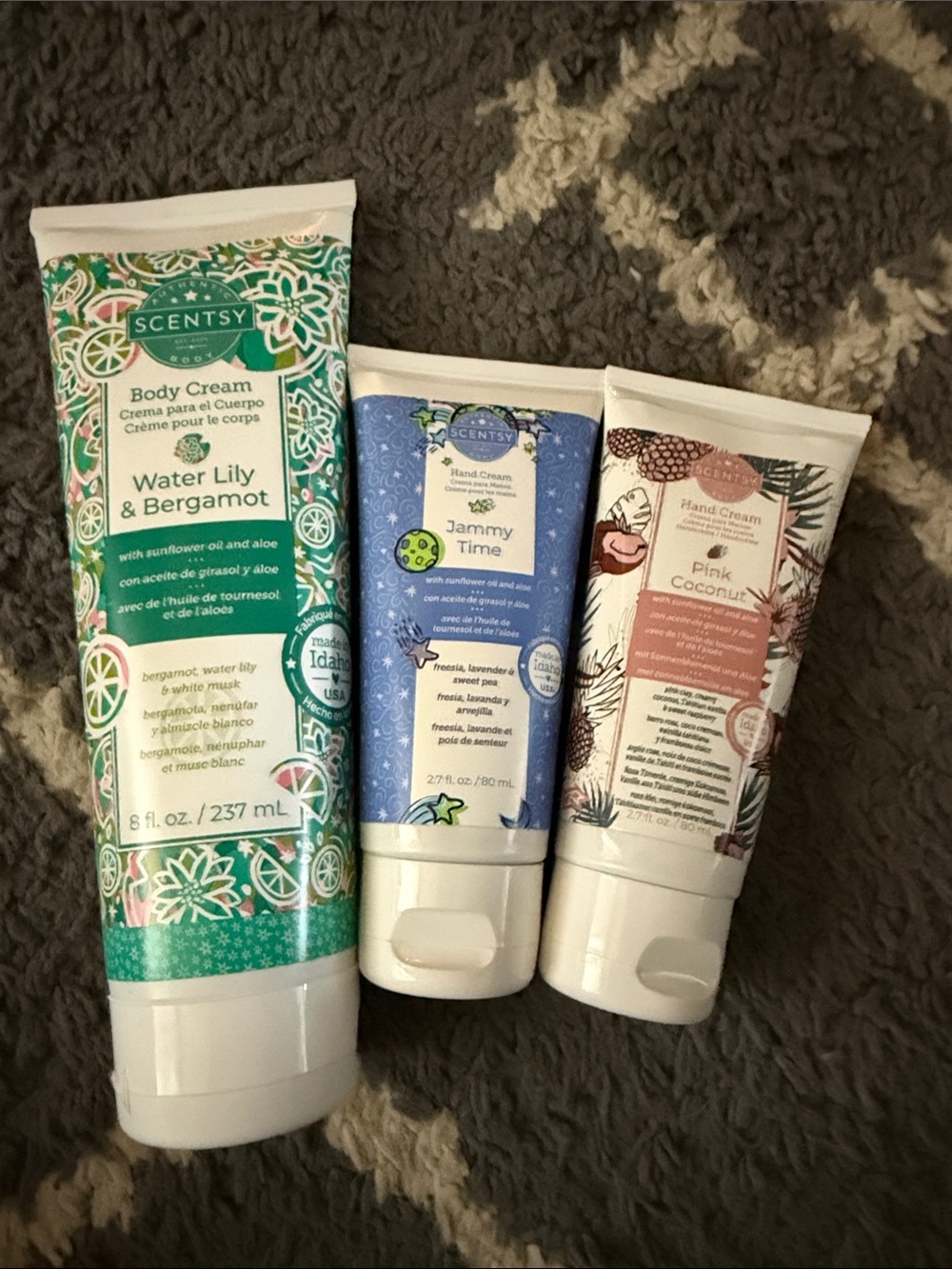 Scentsy Body Cream & Hand Creams - Green, Blue, Pink